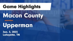 Macon County  vs Upperman  Game Highlights - Jan. 3, 2023