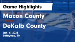 Macon County  vs DeKalb County  Game Highlights - Jan. 6, 2023