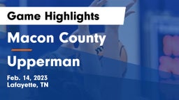 Macon County  vs Upperman  Game Highlights - Feb. 14, 2023