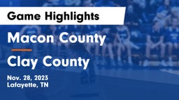 Macon County  vs Clay County  Game Highlights - Nov. 28, 2023