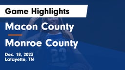 Macon County  vs Monroe County  Game Highlights - Dec. 18, 2023