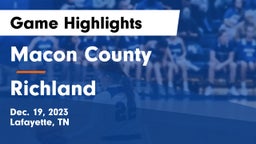Macon County  vs Richland  Game Highlights - Dec. 19, 2023