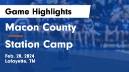 Macon County  vs Station Camp  Game Highlights - Feb. 28, 2024