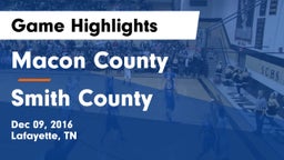 Macon County  vs Smith County  Game Highlights - Dec 09, 2016