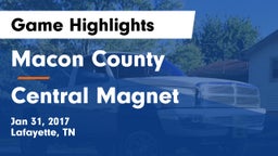 Macon County  vs Central Magnet Game Highlights - Jan 31, 2017