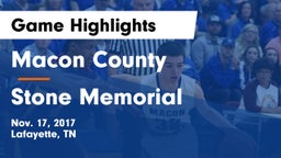 Macon County  vs Stone Memorial  Game Highlights - Nov. 17, 2017