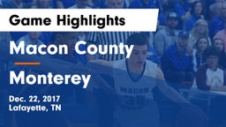 Macon County  vs Monterey  Game Highlights - Dec. 22, 2017