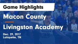 Macon County  vs Livingston Academy Game Highlights - Dec. 29, 2017