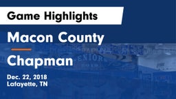 Macon County  vs Chapman  Game Highlights - Dec. 22, 2018