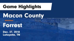 Macon County  vs Forrest  Game Highlights - Dec. 27, 2018