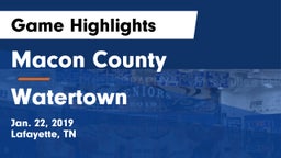 Macon County  vs Watertown  Game Highlights - Jan. 22, 2019