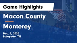 Macon County  vs Monterey  Game Highlights - Dec. 5, 2020