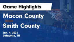 Macon County  vs Smith County  Game Highlights - Jan. 4, 2021
