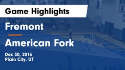 Fremont  vs American Fork  Game Highlights - Dec 30, 2016