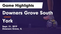 Downers Grove South  vs York  Game Highlights - Sept. 21, 2019