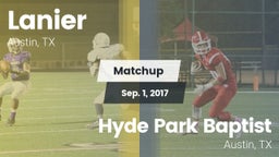 Matchup: Lanier vs. Hyde Park Baptist  2017