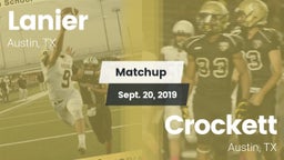 Matchup: Lanier vs. Crockett  2019