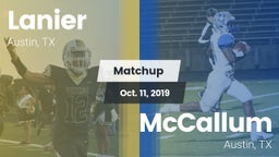 Matchup: Lanier vs. McCallum  2019