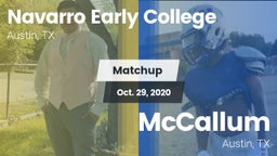 Matchup: Navarro vs. McCallum  2020