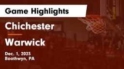 Chichester  vs Warwick  Game Highlights - Dec. 1, 2023