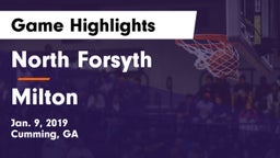 North Forsyth  vs Milton  Game Highlights - Jan. 9, 2019