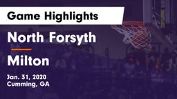 North Forsyth  vs Milton  Game Highlights - Jan. 31, 2020