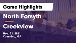 North Forsyth  vs Creekview  Game Highlights - Nov. 22, 2021