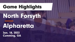 North Forsyth  vs Alpharetta  Game Highlights - Jan. 18, 2022