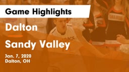 Dalton  vs Sandy Valley  Game Highlights - Jan. 7, 2020