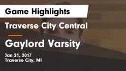 Traverse City Central  vs Gaylord Varsity Game Highlights - Jan 21, 2017