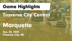 Traverse City Central  vs Marquette  Game Highlights - Jan. 24, 2020