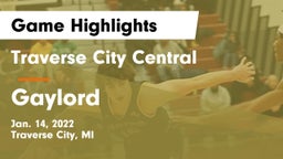 Traverse City Central  vs Gaylord  Game Highlights - Jan. 14, 2022