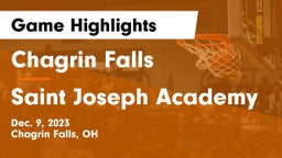 Chagrin Falls  vs Saint Joseph Academy Game Highlights - Dec. 9, 2023