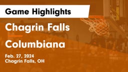 Chagrin Falls  vs Columbiana  Game Highlights - Feb. 27, 2024