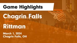 Chagrin Falls  vs Rittman  Game Highlights - March 1, 2024