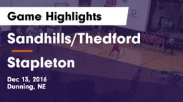 Sandhills/Thedford vs Stapleton  Game Highlights - Dec 13, 2016