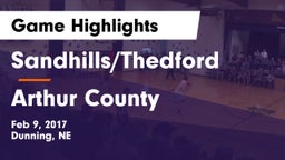 Sandhills/Thedford vs Arthur County  Game Highlights - Feb 9, 2017