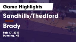 Sandhills/Thedford vs Brady  Game Highlights - Feb 17, 2017