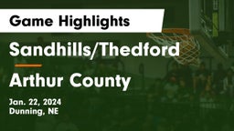 Sandhills/Thedford vs Arthur County  Game Highlights - Jan. 22, 2024