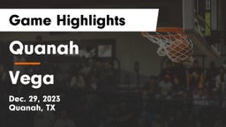 Quanah  vs Vega  Game Highlights - Dec. 29, 2023