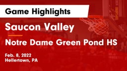 Saucon Valley  vs Notre Dame Green Pond HS Game Highlights - Feb. 8, 2022