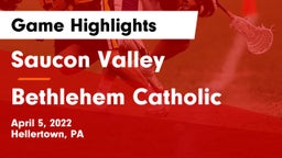 Saucon Valley  vs Bethlehem Catholic  Game Highlights - April 5, 2022