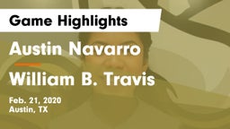 Austin Navarro  vs William B. Travis  Game Highlights - Feb. 21, 2020