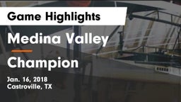 Medina Valley  vs Champion  Game Highlights - Jan. 16, 2018