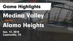Medina Valley  vs Alamo Heights  Game Highlights - Jan. 12, 2018