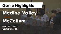 Medina Valley  vs McCollum  Game Highlights - Dec. 30, 2020