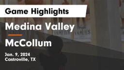 Medina Valley  vs McCollum  Game Highlights - Jan. 9, 2024