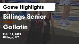 Billings Senior  vs Gallatin  Game Highlights - Feb. 11, 2023