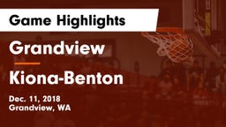 Grandview  vs Kiona-Benton  Game Highlights - Dec. 11, 2018