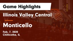 Illinois Valley Central  vs Monticello Game Highlights - Feb. 7, 2020